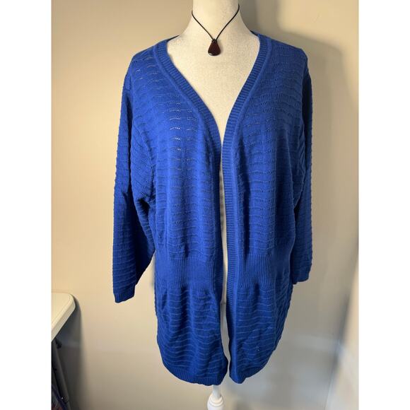 Blair Blue Crochet Knit Sweater Size 2XL - Picture 1 of 5